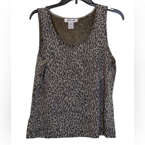 NWOT- Alfani Sleeveless silk blend animal print top. Size XL